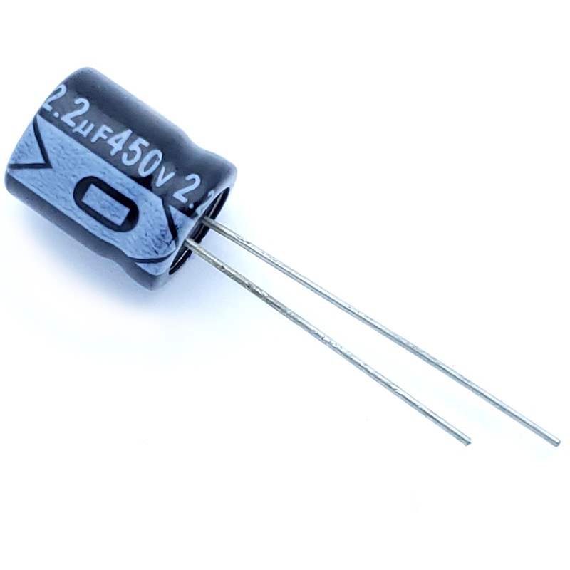 2.2uF 450 Volt Electrolytic Capacitor  – 105c – 20% – Radial Lead