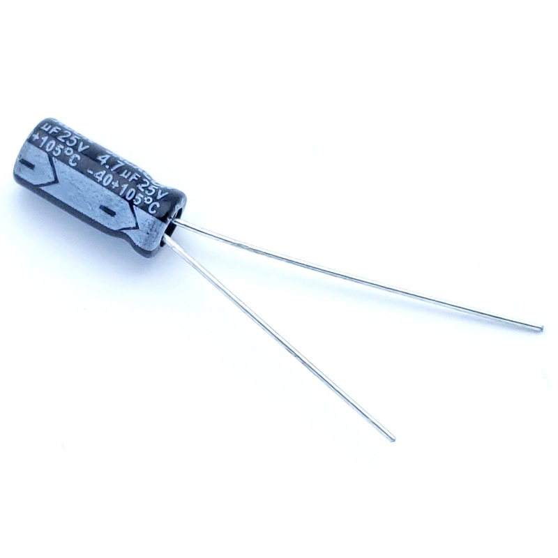 4.7uF 25 Volt Electrolytic Capacitor