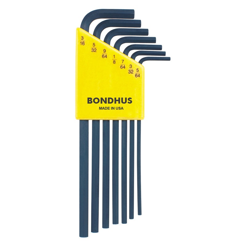 12145, Bondhus 7 Piece Standard Set, Hex End L-Keys ~ 5/64″ to 3/16″