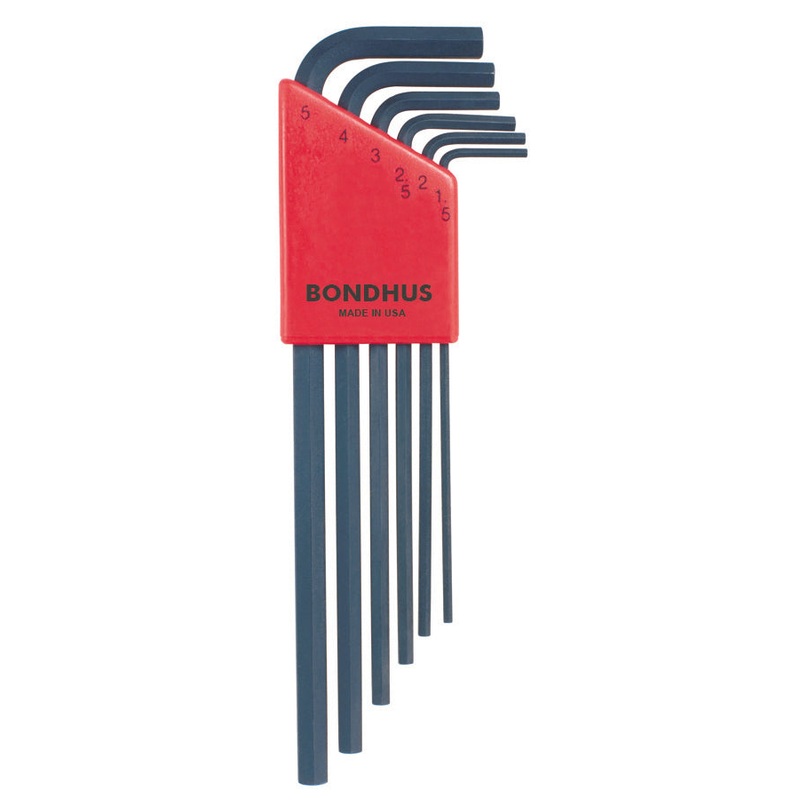 12146, Bondhus 6 Piece Metric Set, Hex End L-Keys ~ 1.5mm to 5.0mm