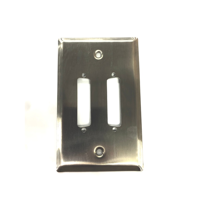 WP-25-2H, Double Hole Steel Wall Plate for 25 Pin & 44 Pin D-Sub Connectors