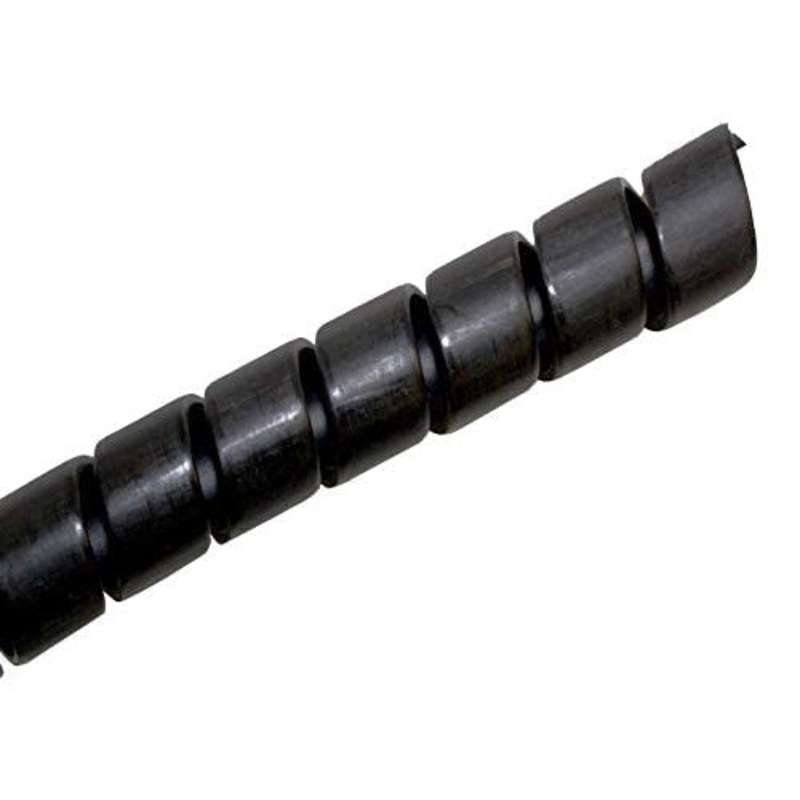 100FT 3/8” Diameter BLACK Spiral Wrap, Flexible Wire Covering ~ 100 Foot Length