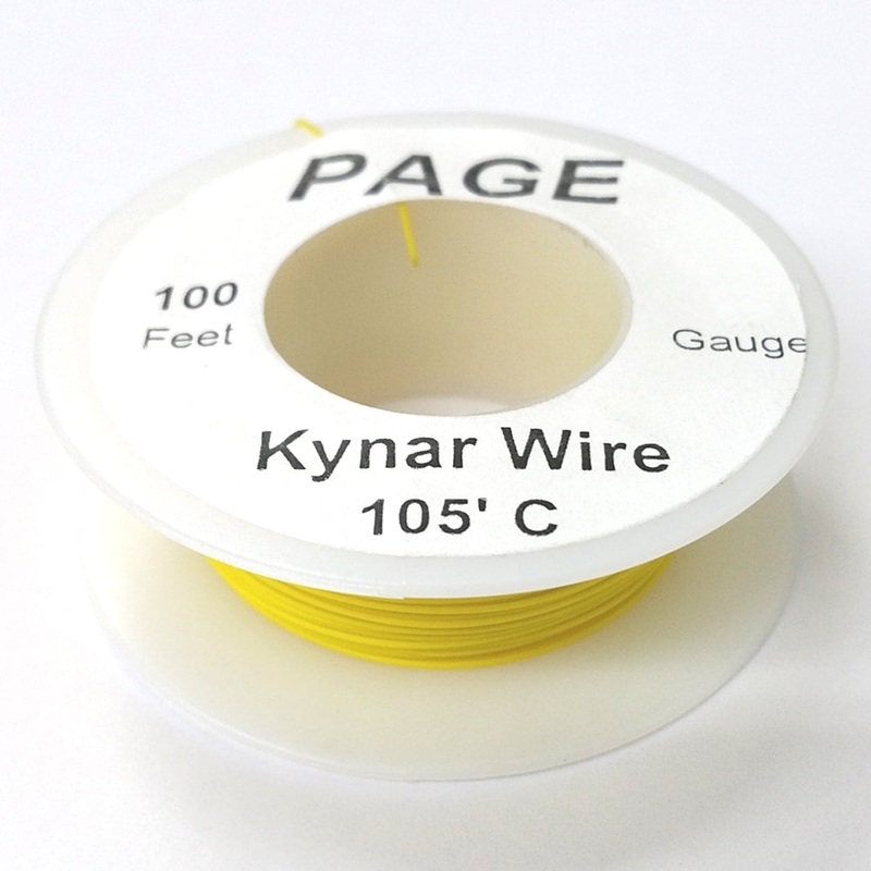 100′ Page 28AWG YELLOW KYNAR Insulated Wire Wrap Wire 100 Foot Roll Made In USA