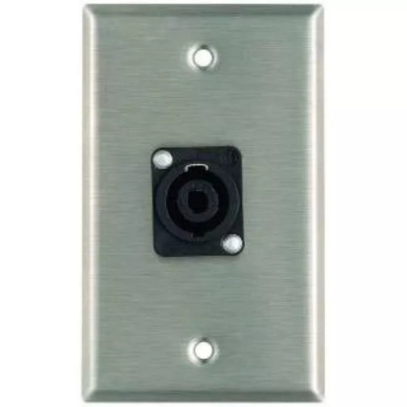 WP1009, ProCo Single-Gang Stainless Wall Plate with 1 Speakon NL4MP Connector