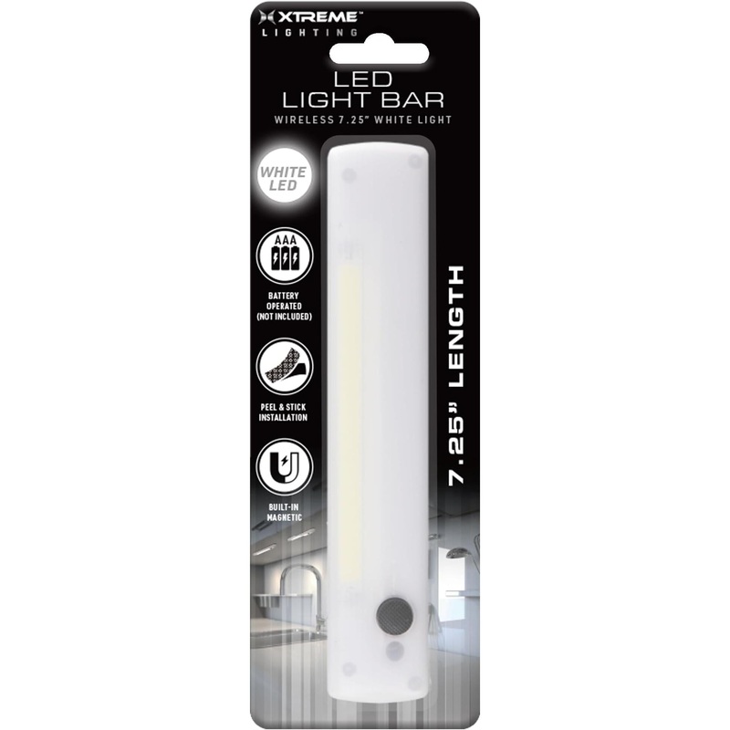 Xtreme XLB7-1081-WHT Wireless Motion Sensor Light Bar – Lit 7.5″