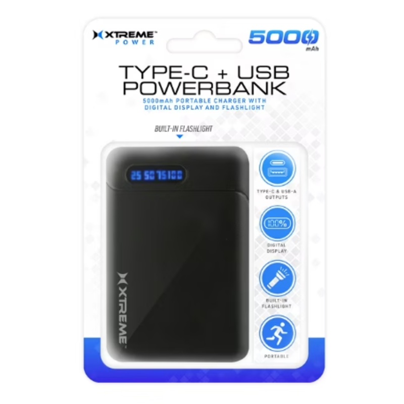 Xtreme XBB80173 Slim USB Power Bank 5,000 mAh Capacity