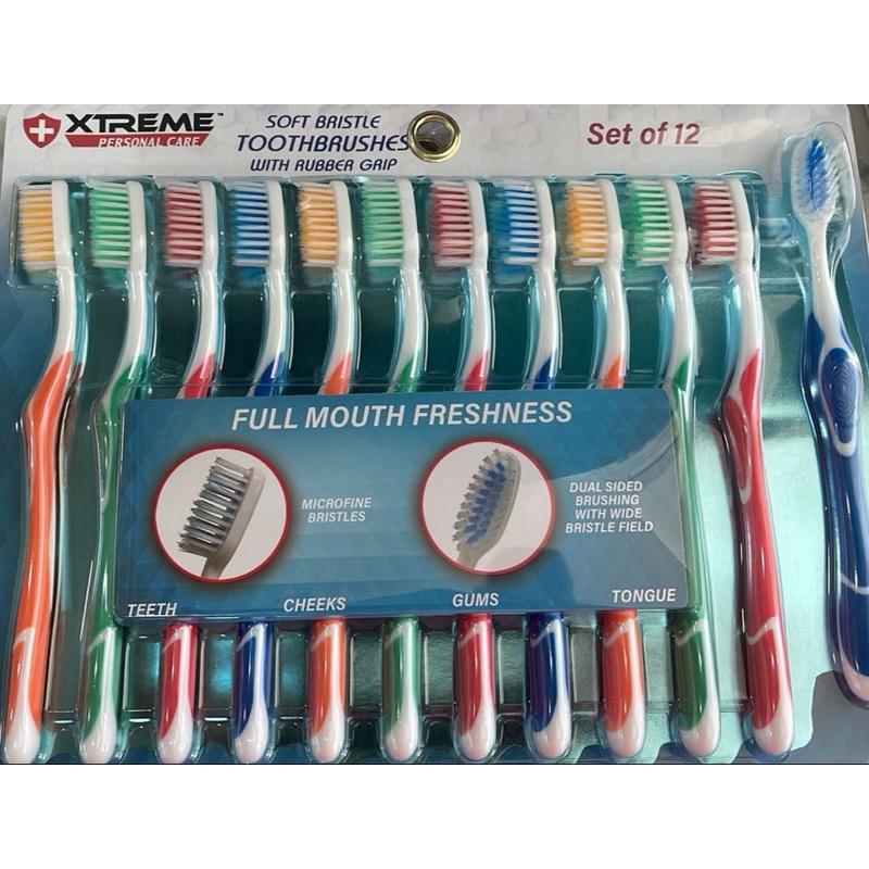 Xtreme CXX17028BLU Personal Care Soft Bristle Toothbrushes 12pk