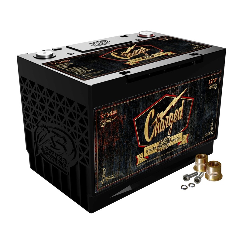 XS Power Vintage V3400 12V AGM 3300 Amp Car Audio Battery/Cell+M6 Terminals