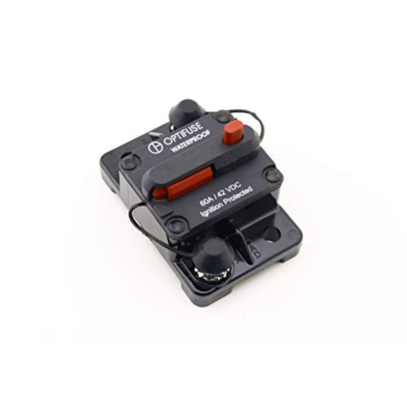 153060 | Optifuse Automotive Circuit Breaker | 58 VDC High Amp | 60A | Type III | Manual Reset | Surface Mount | Bussmann Cross: 185060F-011