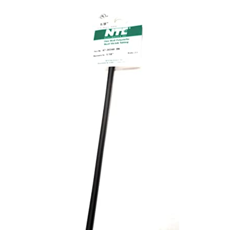 1/8″ Thin Wall Heat Shrink – Black – 48″ Length – 2:1 Ratio-2pack