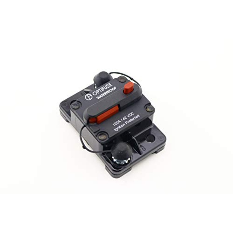 153120 | Optifuse Automotive Circuit Breaker | 58 VDC High Amp | 120A | Type III | Manual Reset | Surface Mount | Bussmann Cross: 185120F-011