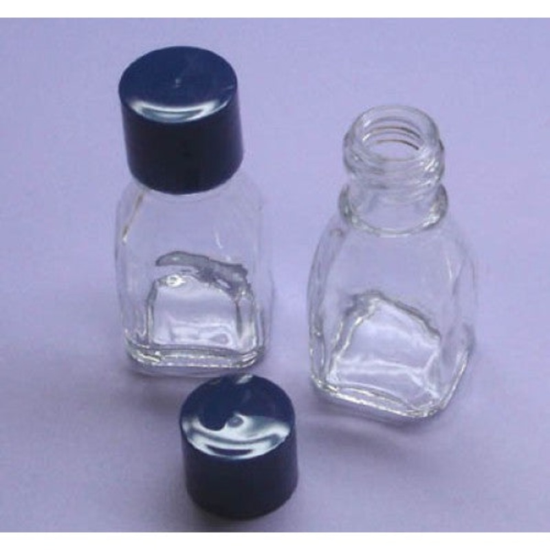017803 – BOTTLE CLEAR GLASS 14ML WITH CAP  (2 pcs/pkg)