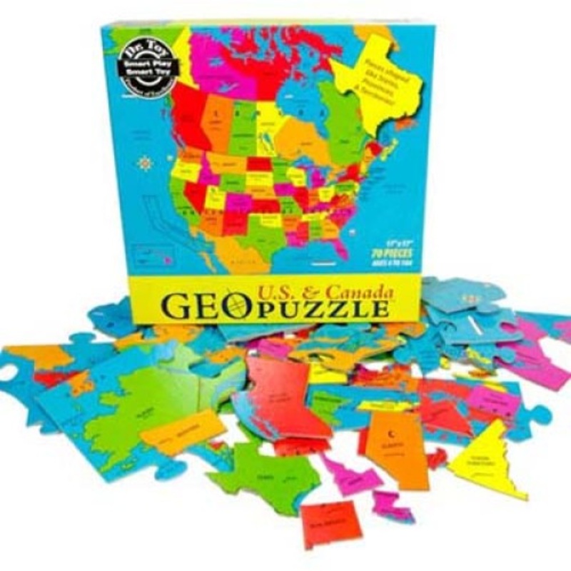 1047 – GEO PUZZLE-USA AND CANADA 69 PIECES