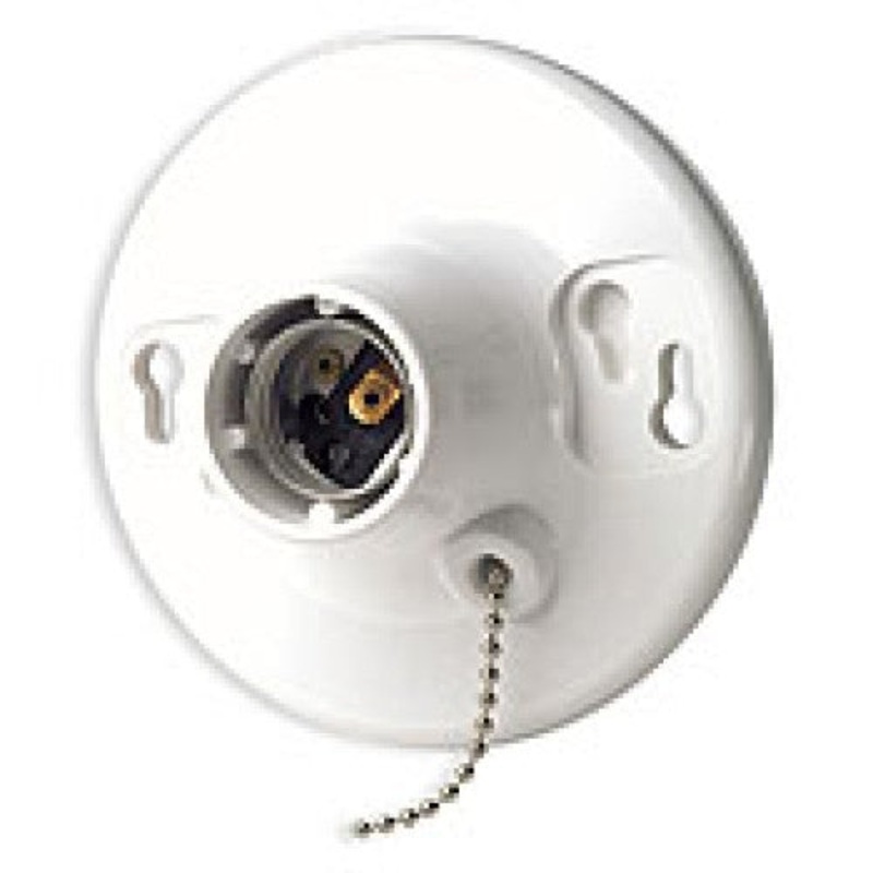 110-8827-CW1 – LAMP HOLDER 250V 660W WITH PULL CHAIN WHT PLASTIC 4IN
