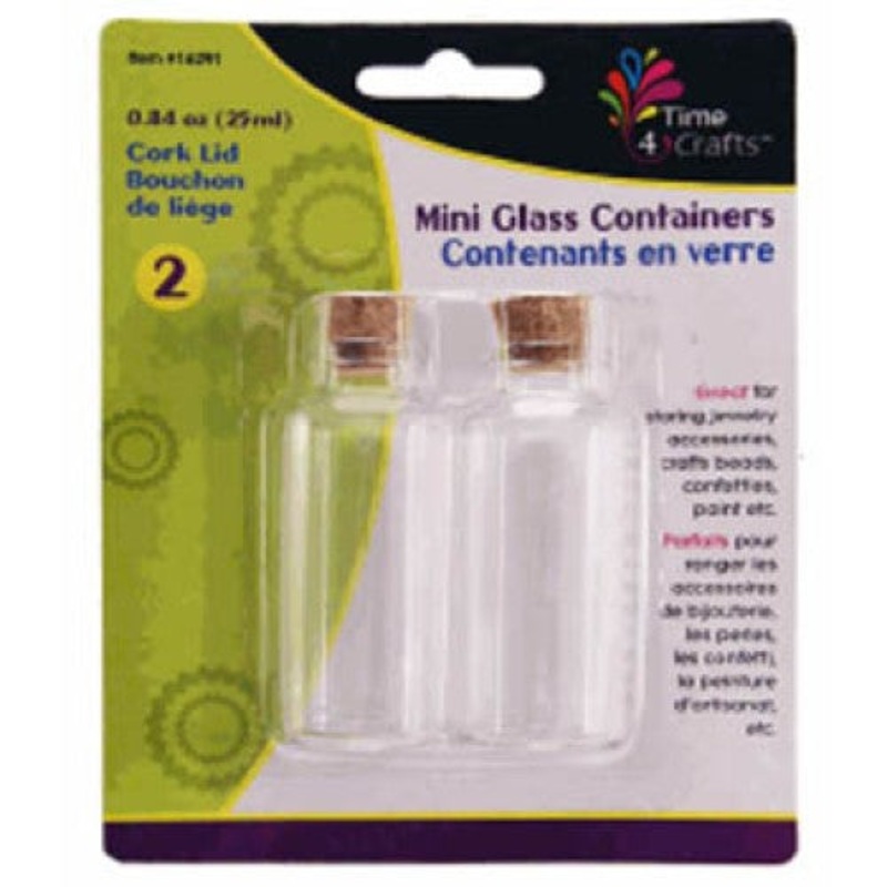 16291 – BOTTLE CLEAR GLASS 25ML WITH CAP  (2 pcs/pkg)