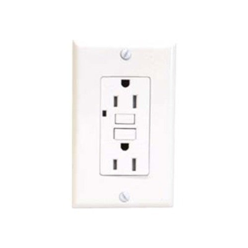 140127 – ELECTRICAL RECEPTACLE 2POS 20A DECORA GFCI WHITE W/WALLPLATE