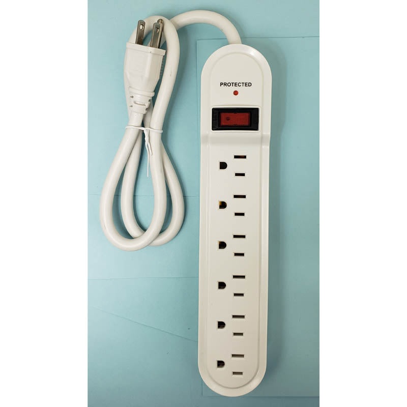 WPB-19 – POWER BAR 6 O/LET 2.5FT CORD 560J SURGE WHT