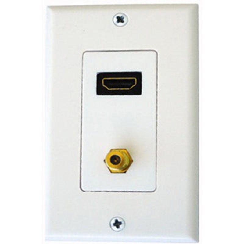 ZWP-HDMI+F – WALL PLATE HDMI WITH F CONN PLASTIC
