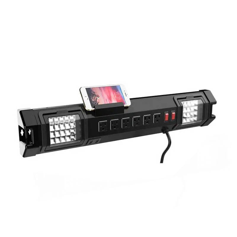 1002434154 – POWER BAR 6 O/LET 6FT CORD WORK LIGHT 2 USB 3.1A CELL PHONE HOLD