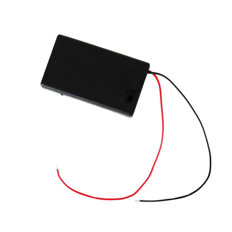 01933 – BATTERY HOLDER 3XAAA WITH SWITCH WIRE 15CM AND PLASTIC COVER BLK