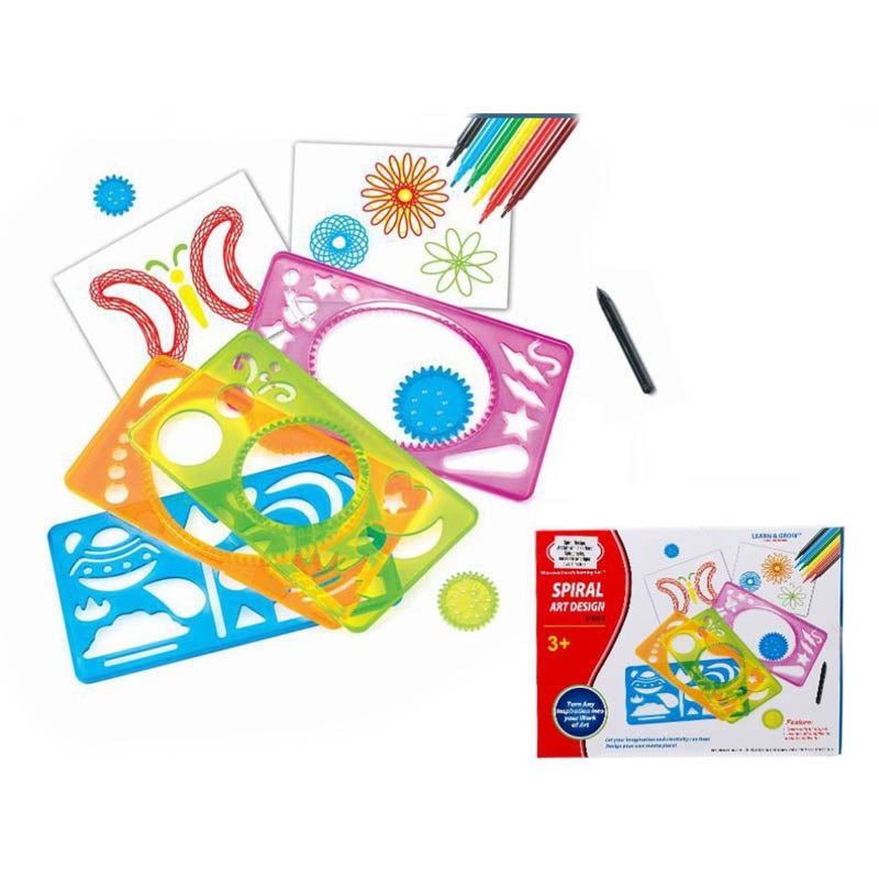 09030 – SPIRAL DESIGN ART SET WITH 6 MARKERS COLOUR BOX