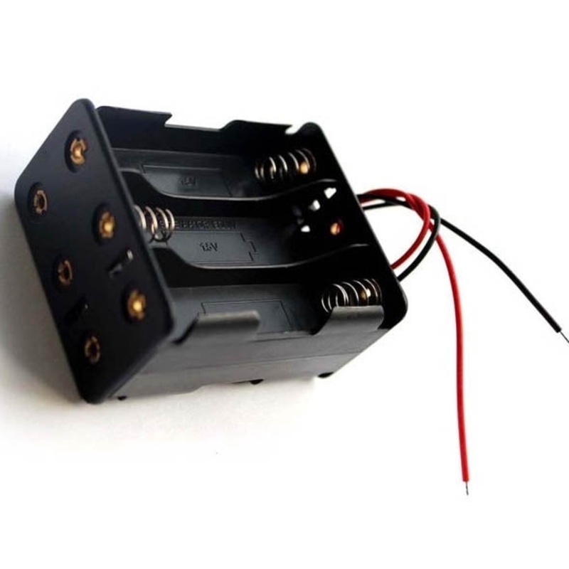 01920 – BATTERY HOLDER AAX6 PLASTIC BLK W/ WIRE