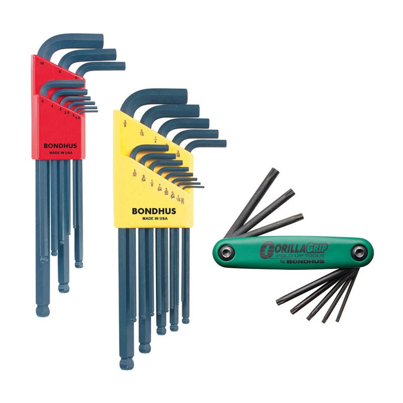 14132 (BLF30TS), Bondhus Triple Pack, Balldriver Hex Key Sets & Torx Fold Up Set