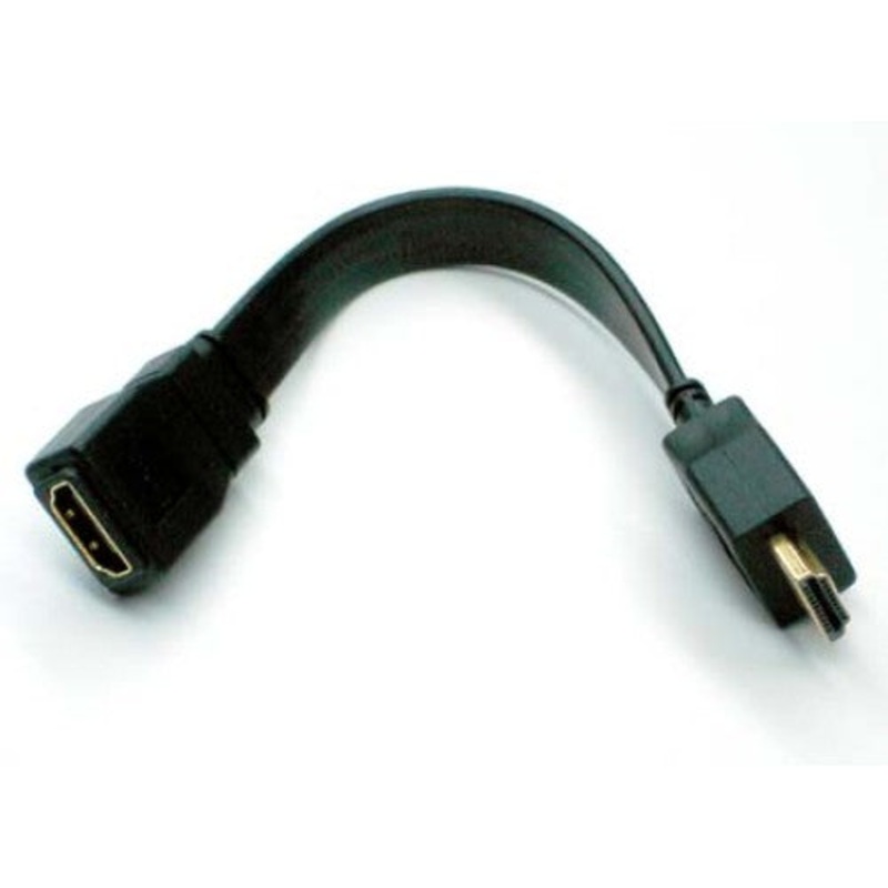4157 – HDMI CABLE MALE-FEM 8IN FLAT BLACK