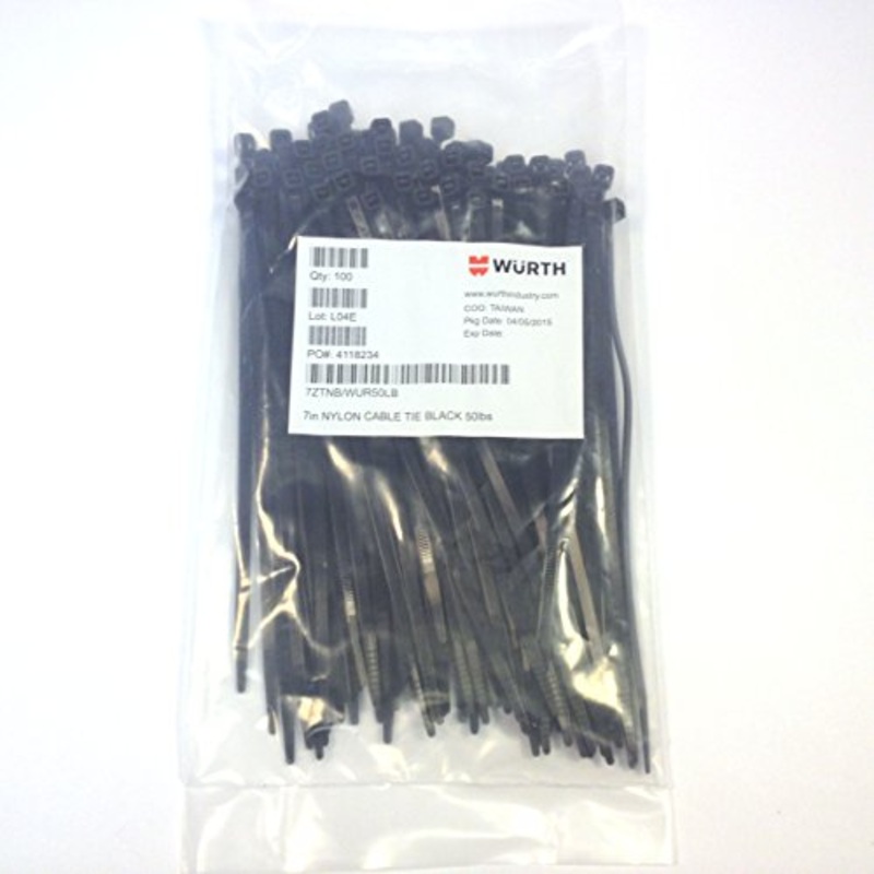 7ZTNB Cable Ties 7″ Black UV Resistant, Cold Weather Rated, 50lb Tensile Strength Bag of 100