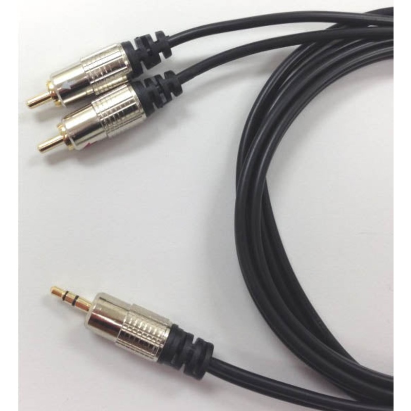 CA1075M-03 – AUDIO CABLE 3.5 STEREO PL-RCAPX2 2RCA PLUG 3FT