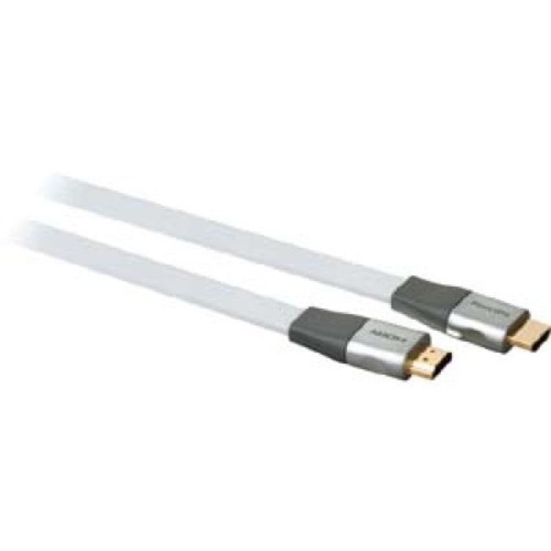 SWV3436H/17 – HDMI TO HDMI CABLE FLAT 1.4V 6FT WHITE HIGH SPEED BLUE RAY/ 3DTV