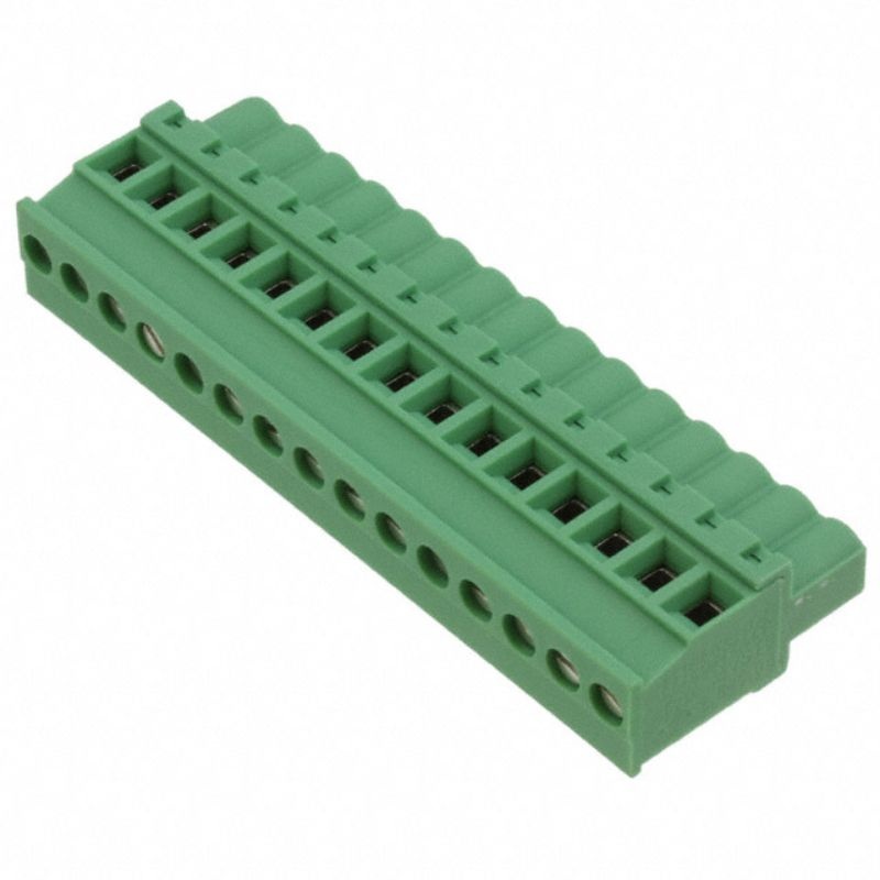 1792650 – TERM BLOCK 15P CLAMP ST 5MM FEM PLUGGABLE SCREW GRN