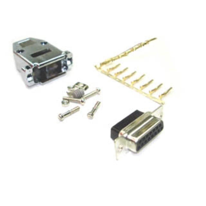 70-6520 – DB15F CRIMP W/METALLIZED HOOD AND PINS