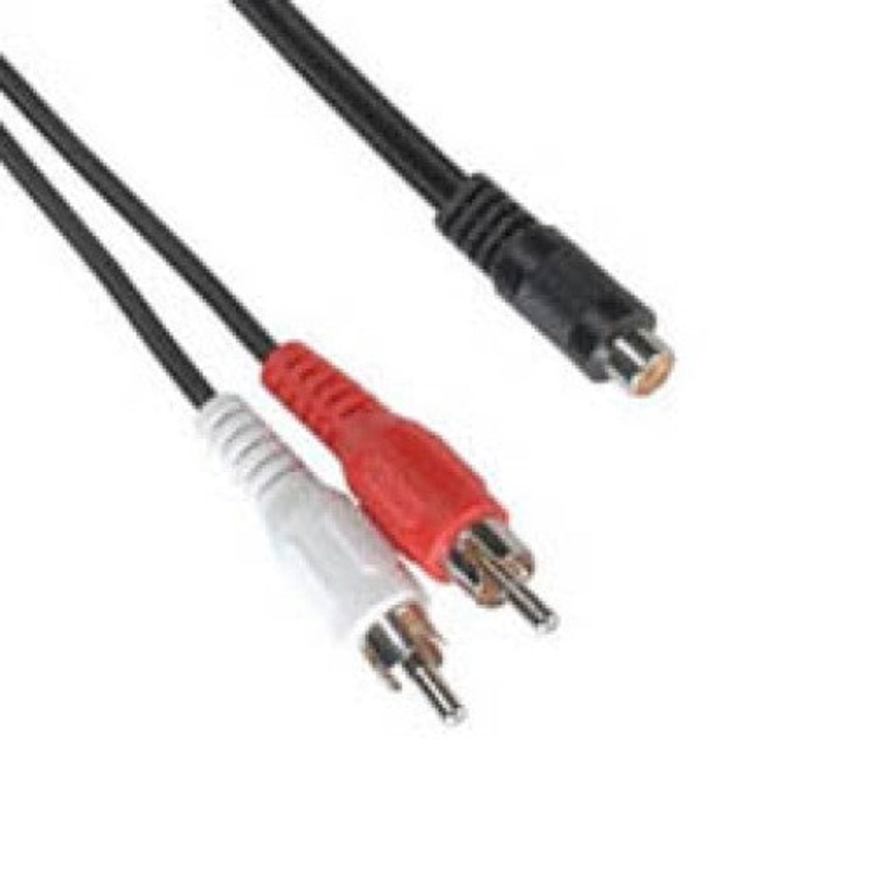 774 – RCA CABLE ASSY Y 2MALE-1FEM 6IN GOLD BLK