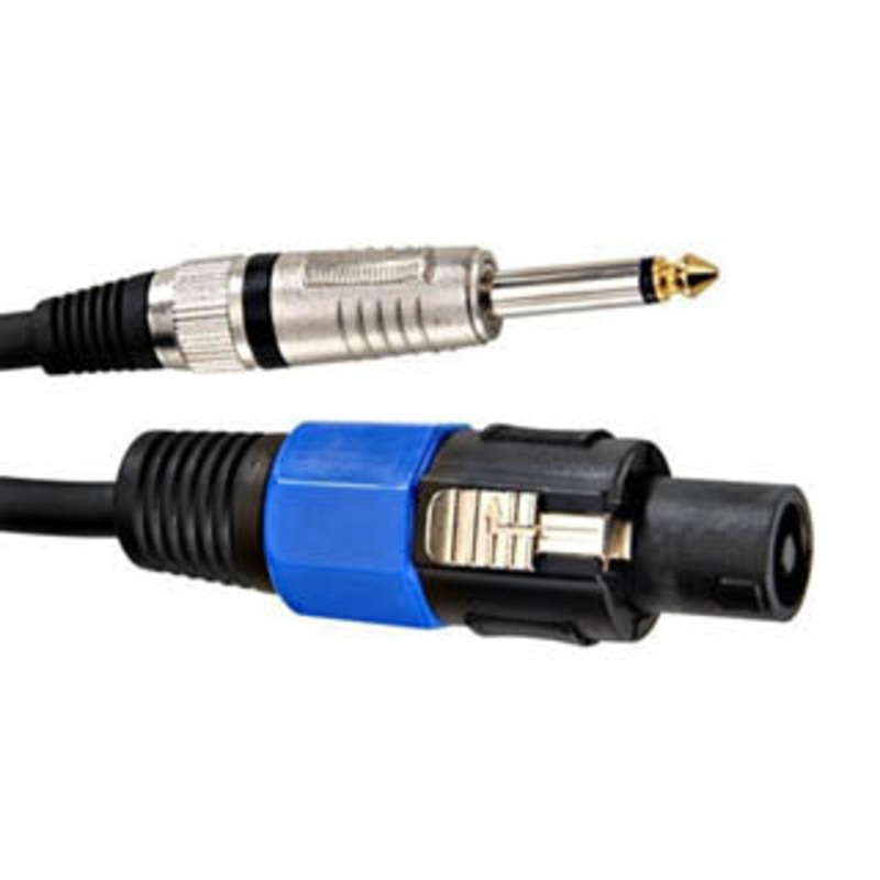 PPSJ15 – SPEAKON CABLE PLUG-6.3 AUDIO PL PLUG MONO 15FT 12GAUGE BLK