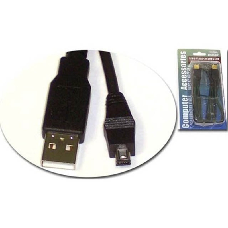 WVC-905-300BC – USB CABLE A MALE-MINI A MALE 4P 5FT BLACK