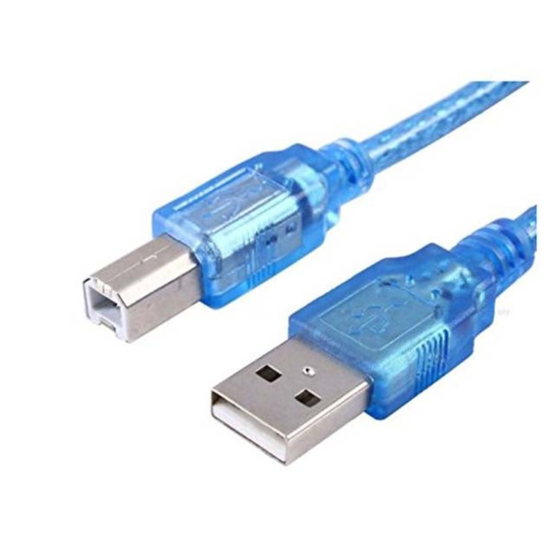ZCABL-002001 – USB CABLE A-B MALE/MALE 1.5FT 2.0 BLUE