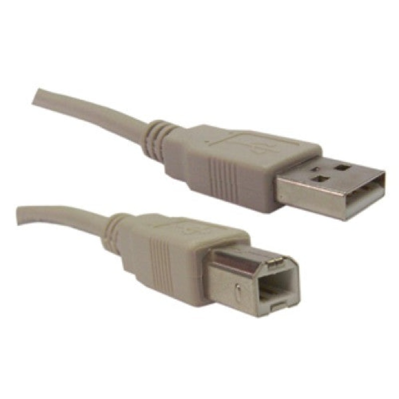 ZCABL-002006 – USB CABLE A-B MALE/MALE 6FT GREY VERSION 2.0