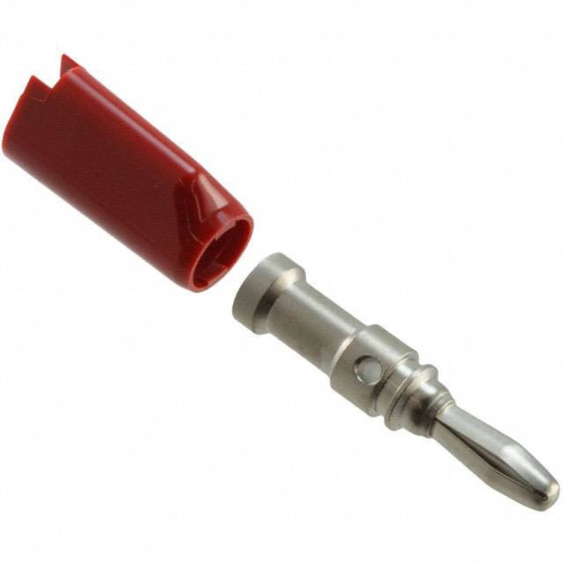 108-1082-001 – BANANA PLUG SOLDERLESS STD RED INSULATED STACKABLE