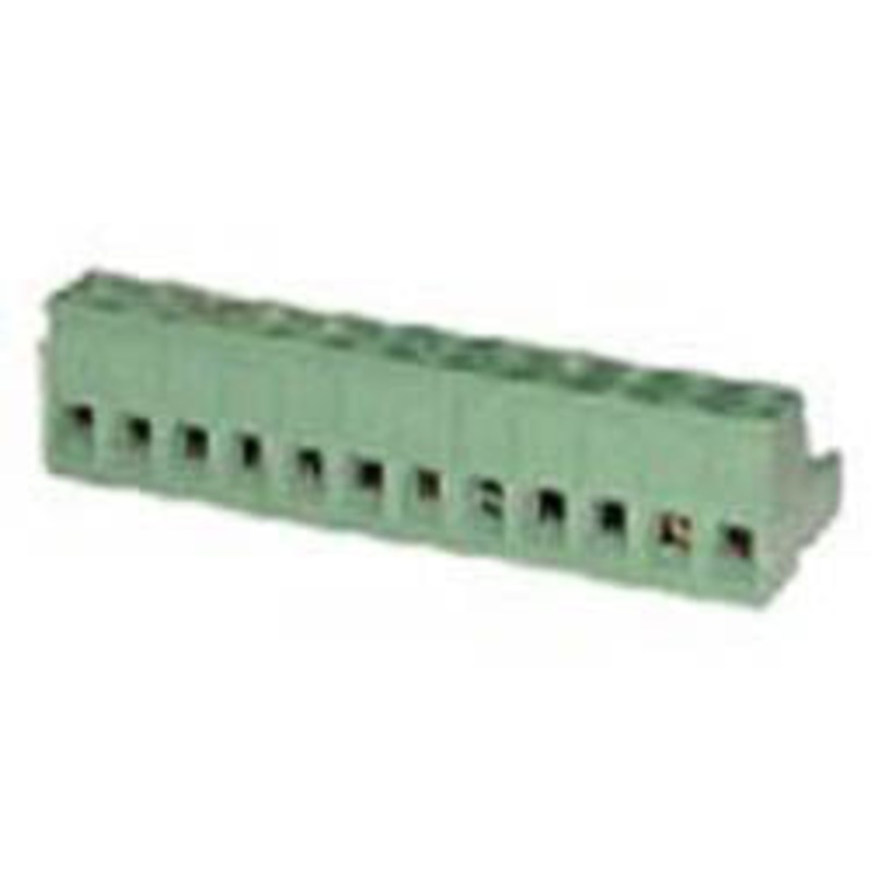 13-2612 – TERM BLOCK 12P FEM PLUG RA 5.08 MM 22-12AWG 15A/300V 10MM WIDE