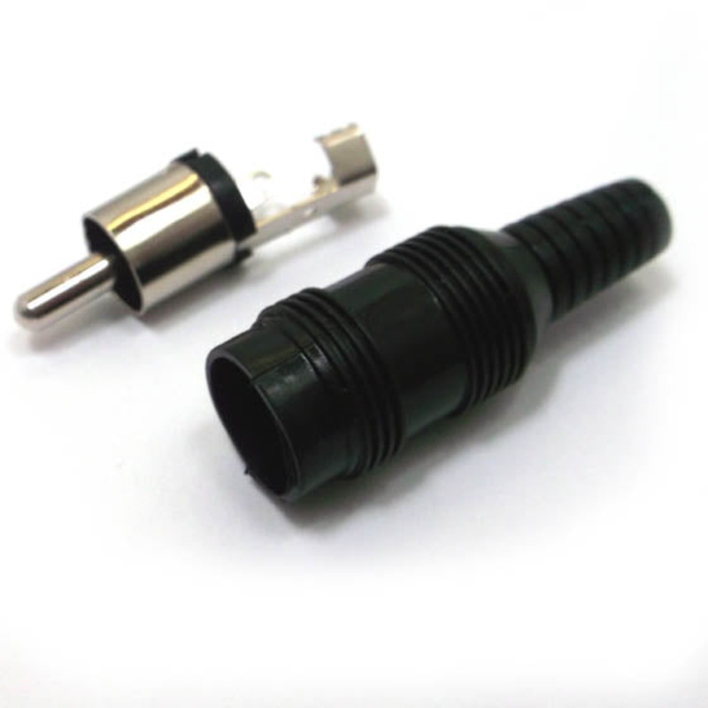 2274-0451 – RCA PLUG INLINE SOL PLAST BLK  (2 pcs/pkg)