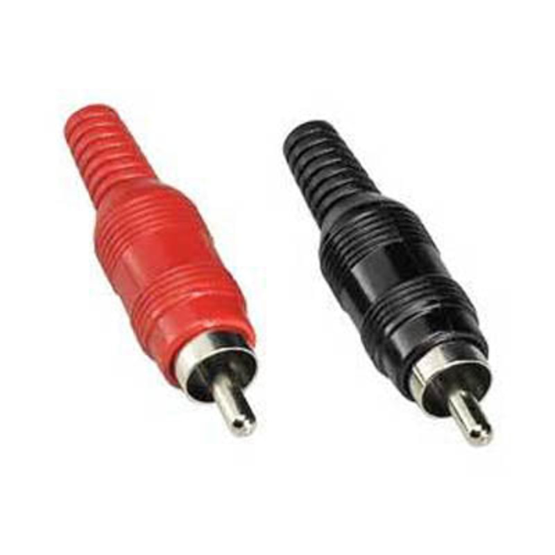 274-0451 – RCA PLUG INLINE SOL PLAST RED AND BLACK  3 PCS EACH