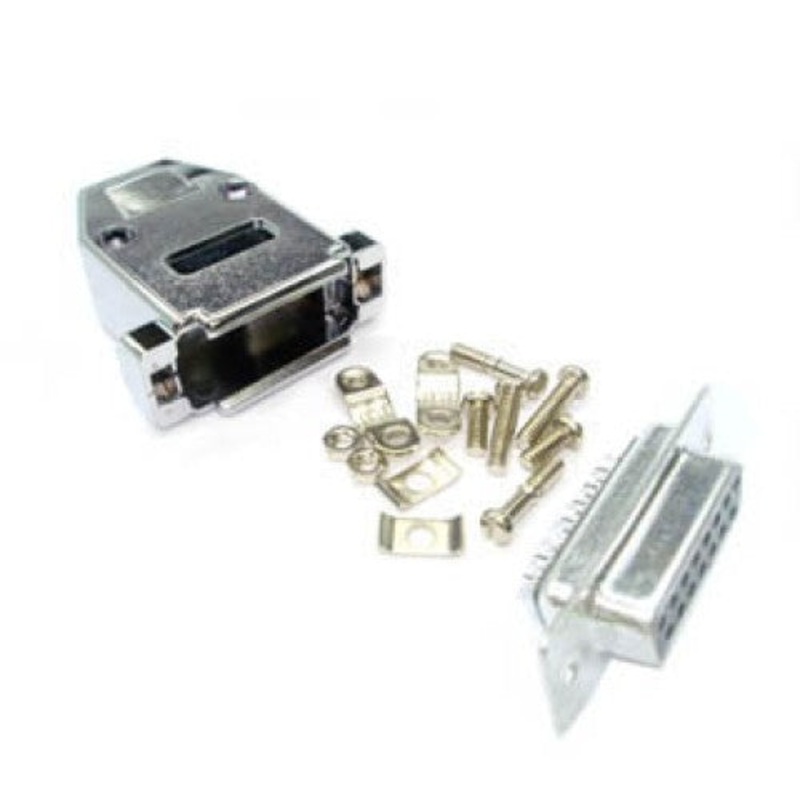 30-121K-1 – DB15F SOL TIN W/METALLIZED PLASTIC HOOD
