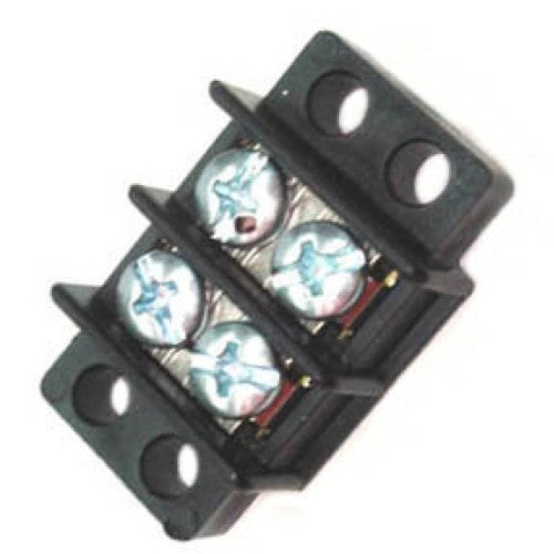14N5664 – TERM BLOCK 2P FLUSH 2ROW #6-32 22-12AWG 20A 300VAC 9.5MM PITCH
