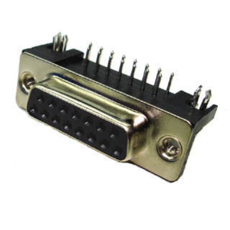 622-015-260-042 – DB15F PCRA PLASTIC SHORT FOOT W/MET LIP