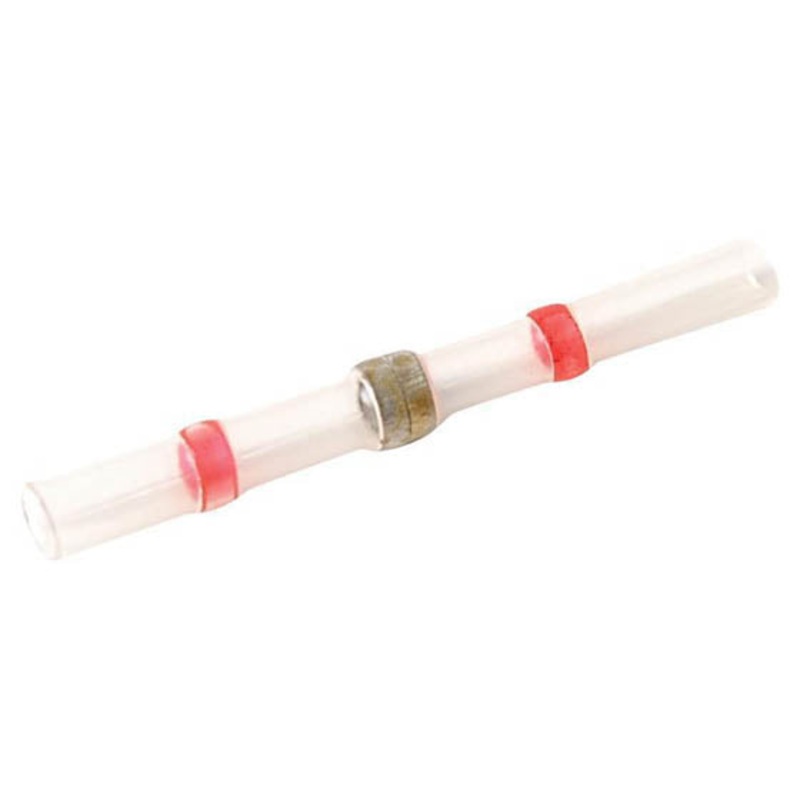 76-HISBC22 – BUTT CONN RED 22-18AWG HEAT SHRINK SOLDER RING WATERPROOF (10 pcs/pkg)