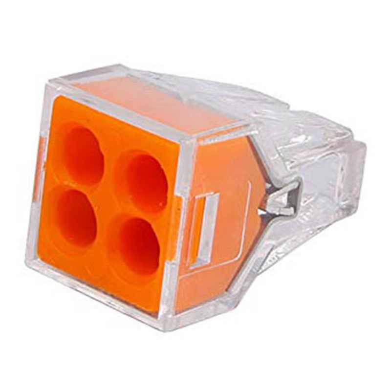 773-104 – PUSH-IN CONN ORANGE 4C/18-12AWG SOLID 16-12AWG STRANDED (2 pcs/pkg)