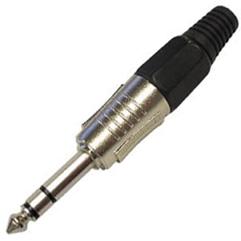 CA028B – AUDIO PL 6.3 STEREO IL METAL PLASTIC BLACK STRAIN RELIEF