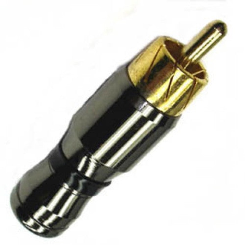 QK-0023A-BLK – RCA PLUG INLINE SOL METAL BLK