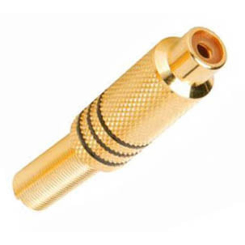 RCACG-BK – RCA JACK INLINE SOL METAL GOLD BLACK